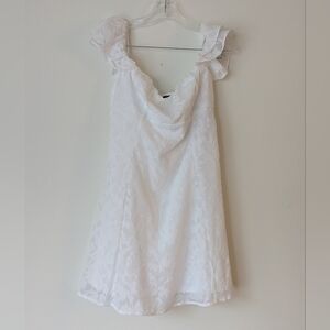 NWT Wild Fable white lace babydoll dress with ruffle sleeves Size m